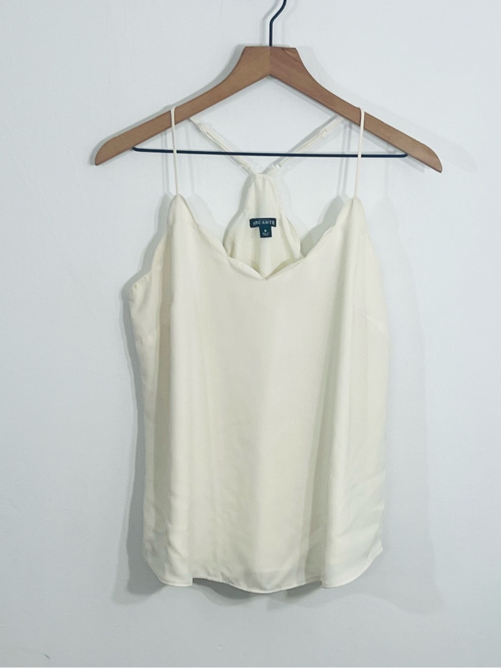 J.Crew Ivory Scalloped Neckline Criss Cross Back Delicate Feminine Summer Tank 6